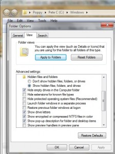 MS Windows: Show Hidden Files